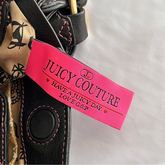 Juicy Couture Y2K Leather Scotty Dog Black & Gold Handbag - Picture 12 of 13